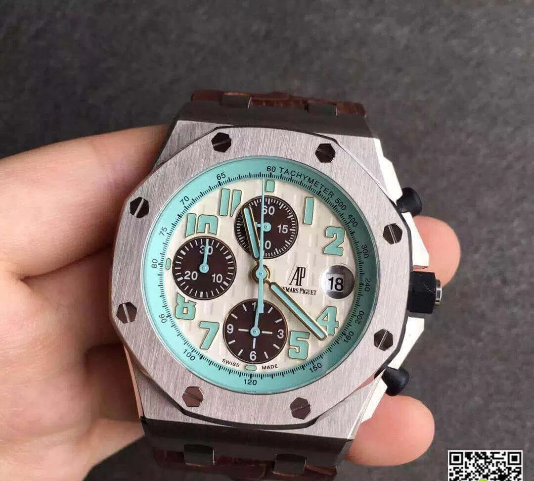 Audemars Piguet Royal Oak Offshore 26187ST.OO.D801CR.01 JF Factory 1:1 Best Edition Replica Watch Brown Leather Strap